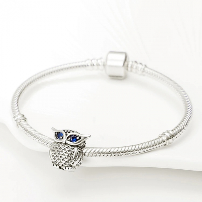 Talisman Argint 925, Charm compatibil Pandora – Lucky Owl, Bijuterii Nadiela [2]