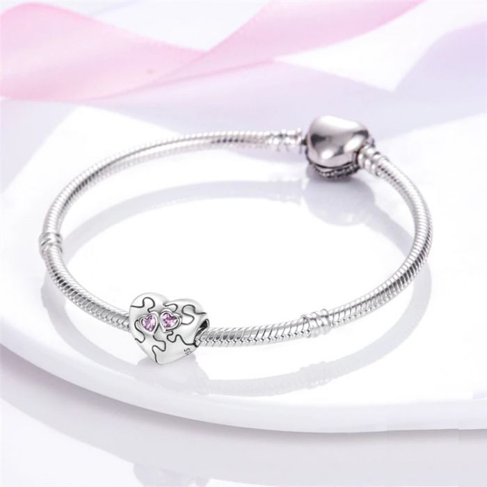 Talisman Argint 925, Charm compatibil Pandora – Heart EKG, Bijuterii Nadiela [2]