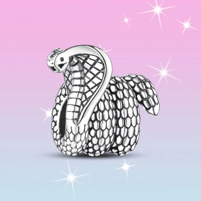 Talisman Argint 925, Charm compatibil Pandora – Cobra Snake, Bijuterii Nadiela [2]