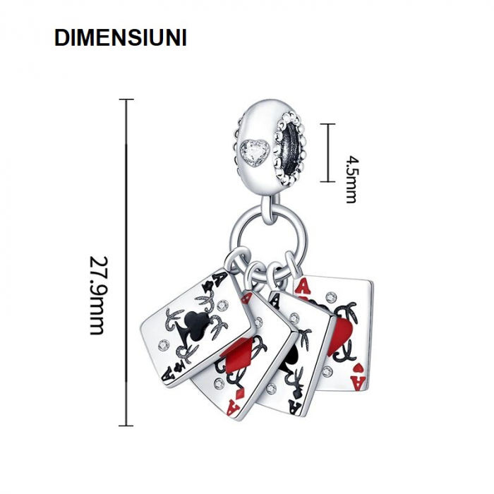 Talisman Argint 925, Charm compatibil Pandora – Careu de ASI, Bijuterii Nadiela [4]