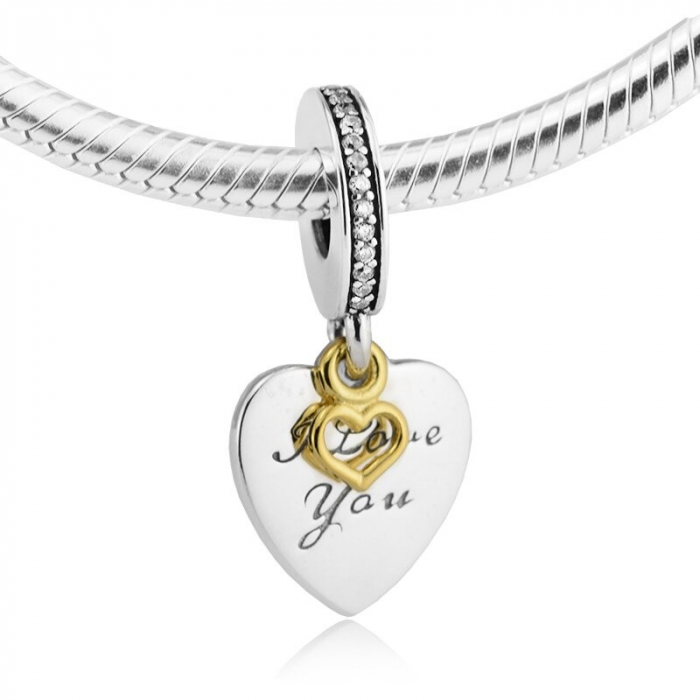 Talisman Argint 925, Charm compatibil Pandora – Te iubesc pentru totdeauna, Bijuterii Nadiela [4]