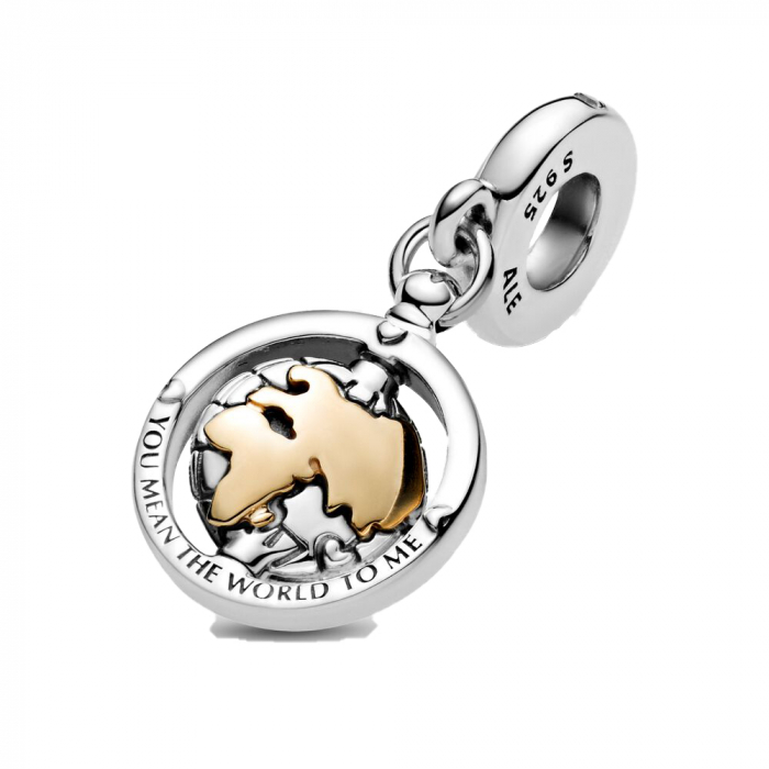 Talisman Argint 925, Charm compatibil Pandora – You mean the world to me, Bijuterii Nadiela [4]
