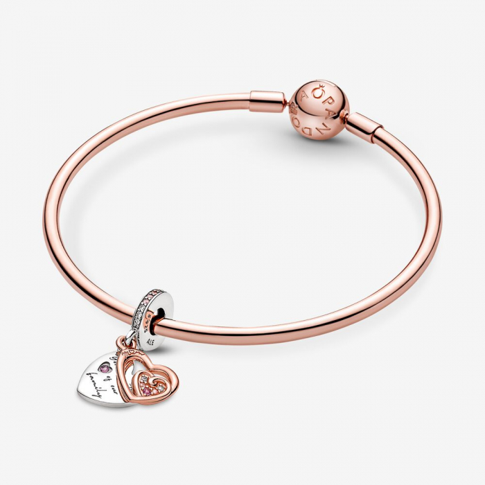 Talisman Argint 925, Charm compatibil Pandora – Inima familiei, Bijuterii Nadiela [2]