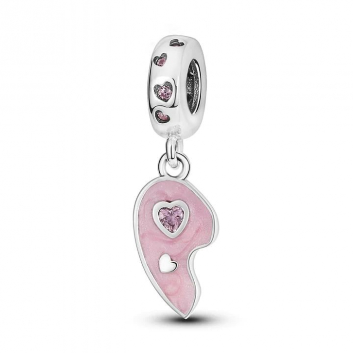 Talisman Argint 925, Charm compatibil Pandora – Jumatate din inima mamei, Bijuterii Nadiela [5]