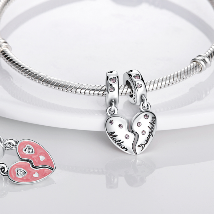 Talisman Argint 925, Charm compatibil Pandora – Jumatate din inima mamei, Bijuterii Nadiela [6]