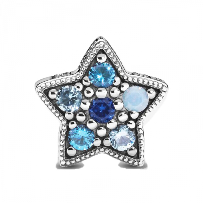 Talisman Argint 925, Charm compatibil Pandora – Little Blue Star, Bijuterii Nadiela [5]