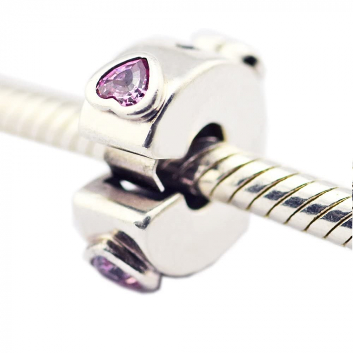 Clips pentru Bratari Pandora din Argint 925 – Clips with hearts, Bijuterii Nadiela [3]