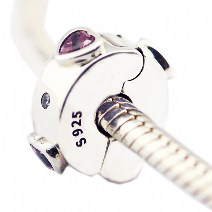 Clips pentru Bratari Pandora din Argint 925 – Clips with hearts, Bijuterii Nadiela [2]