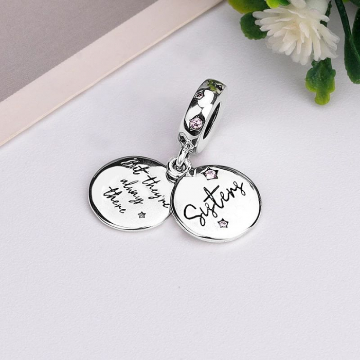 Talisman Argint 925, Charm compatibil Pandora – Close Sisters, Bijuterii Nadiela [2]