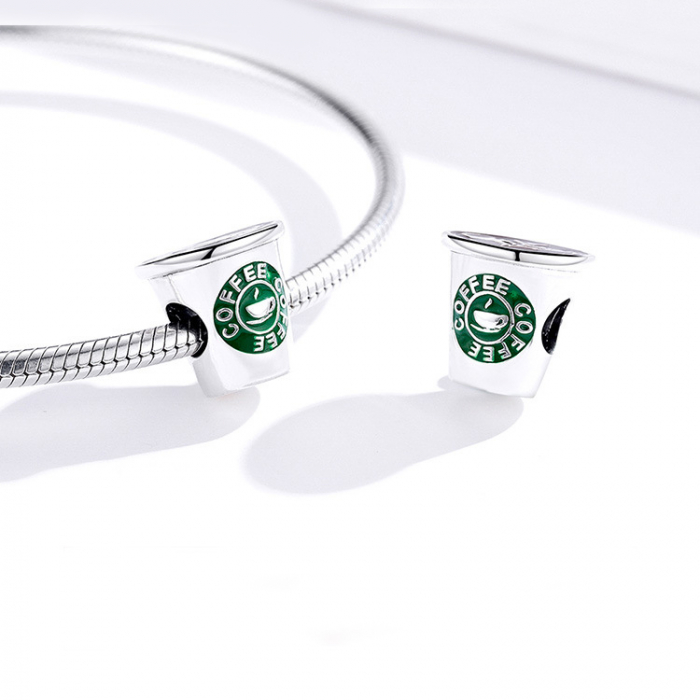 Talisman Argint 925, Charm compatibil Pandora – Coffee Coffee and Coffee, Bijuterii Nadiela [3]