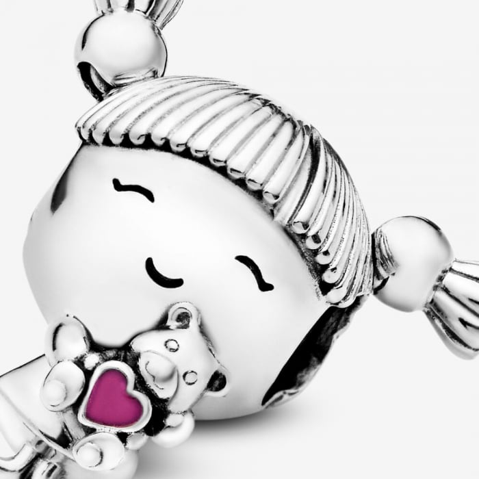 Talisman Argint 925, Charm compatibil Pandora – Fetita cu ursulet, Bijuterii Nadiela [6]