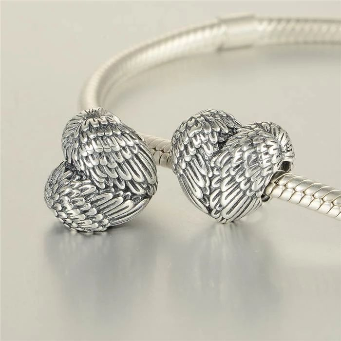 Talisman Argint 925, Charm compatibil Pandora – Heart under wings, Bijuterii Nadiela [3]
