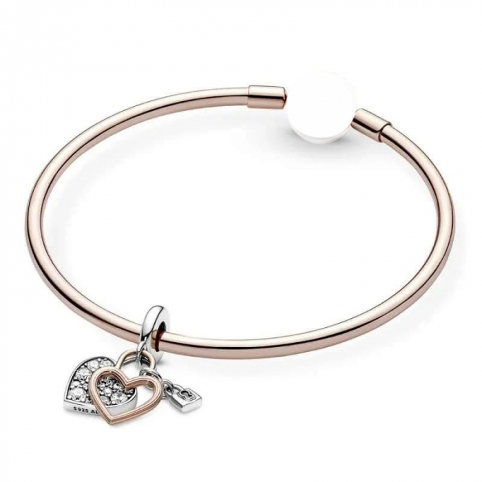 Talisman Argint 925, Charm compatibil Pandora – Inima prizoniera, Bijuterii Nadiela [4]
