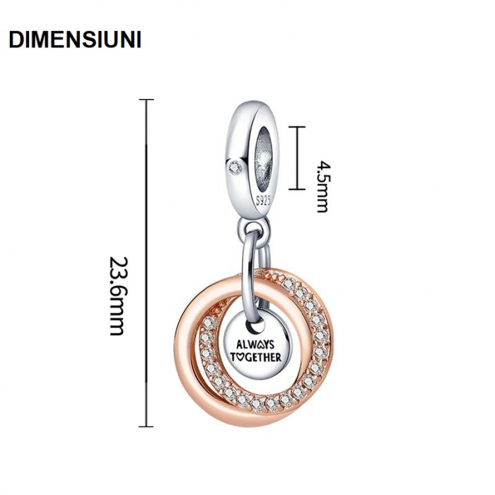 Talisman Argint 925, Charm compatibil Pandora – Mereu impreuna, Bijuterii Nadiela [5]