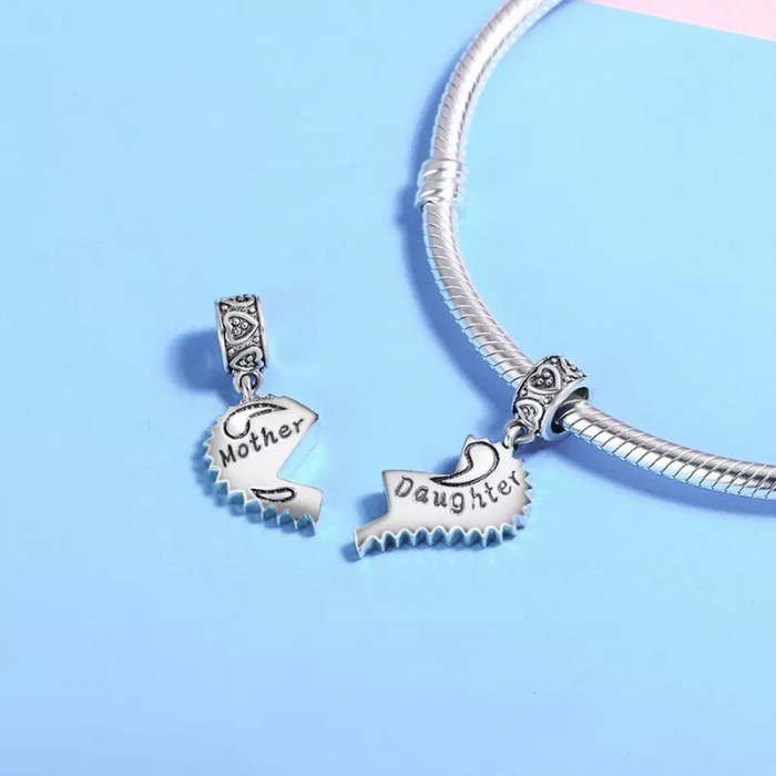Talisman Argint 925, Charm compatibil Pandora – Mother and Daughter, Bijuterii Nadiela [3]