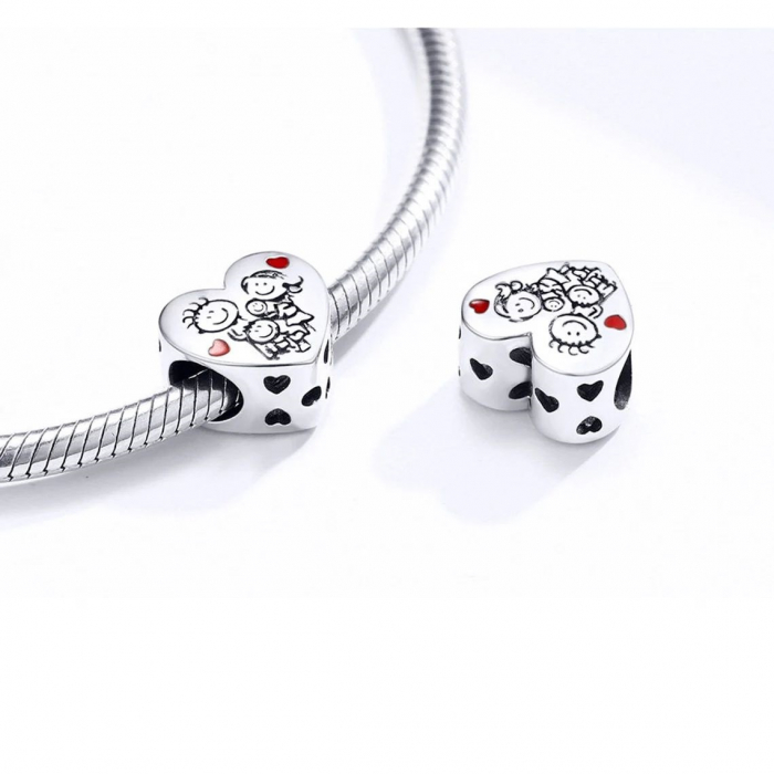Talisman Argint 925, Charm compatibil Pandora – Our family, Bijuterii Nadiela [3]