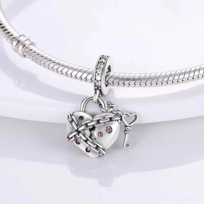 Talisman Argint 925, Charm compatibil Pandora – Secret Love, Bijuterii Nadiela [3]