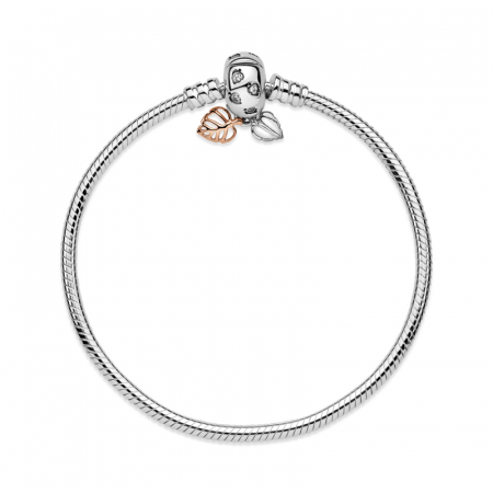 Bratara pentru talismane compatibile Pandora din Argint 925 – Leaves & Snake 17cm, Bijuterii Nadiela [1]