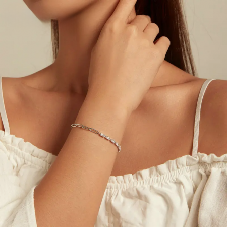 Bratara din Argint 925 reglabila 16 - 20 cm – Diamond Chain, Bijuterii Nadiela [3]