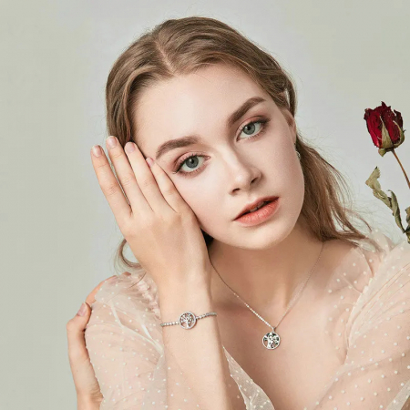 Bratara din Argint 925 Tenis reglabila 17 - 24 cm – Copacul vietii, Bijuterii Nadiela [3]