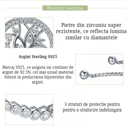 Bratara din Argint 925 Tenis reglabila 17 - 24 cm – Copacul vietii, Bijuterii Nadiela [6]