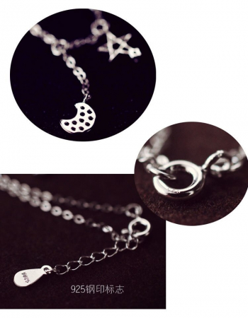 Bratara glezna din Argint 925  – Moon and stars [2]