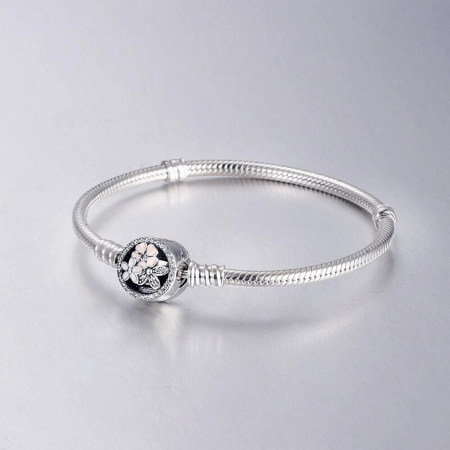 Bratara pentru talismane compatibile Pandora din Argint 925 – Poetic Blooms 19 cm, Bijuterii Nadiela [5]