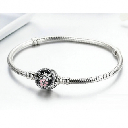 Bratara pentru talismane compatibile Pandora din Argint 925 – Poetic Blooms 19 cm, Bijuterii Nadiela [6]