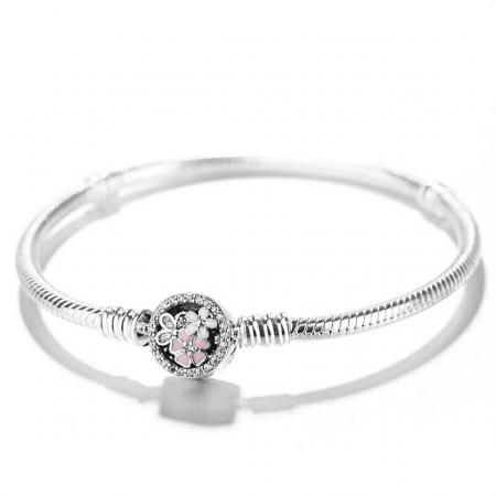 Bratara pentru talismane compatibile Pandora din Argint 925 – Poetic Blooms 19 cm, Bijuterii Nadiela [4]