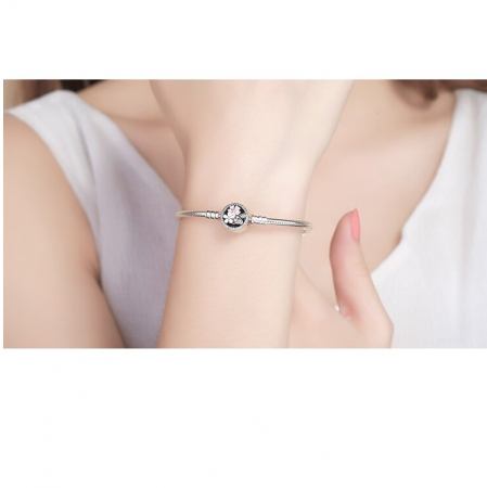 Bratara pentru talismane compatibile Pandora din Argint 925 – Poetic Blooms 19 cm, Bijuterii Nadiela [2]