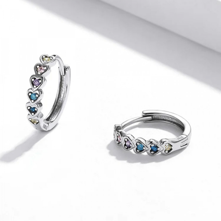 Cercei Argint 925 – Inimi Curcubeu, Bijuterii Nadiela [4]