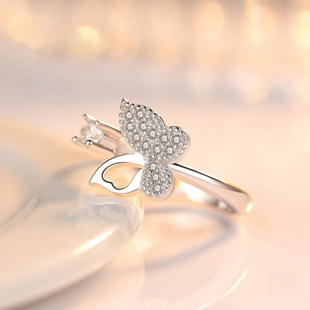 Inel din Argint 925 reglabil – Butterfly ring, Bijuterii Nadiela [2]