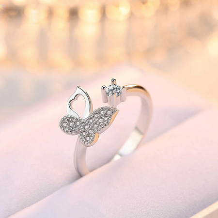 Inel din Argint 925 reglabil – Butterfly ring, Bijuterii Nadiela [3]