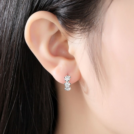 Cercei Argint 925 – Flower Hoop, Bijuterii Nadiela [3]