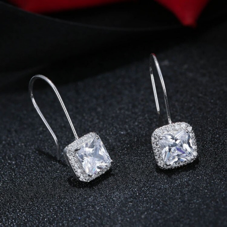 Cercei Argint 925 – Square Diamond, Bijuterii Nadiela Cercei - Cercei Argint 925 – Square Diamond, Bijuterii Nadiela