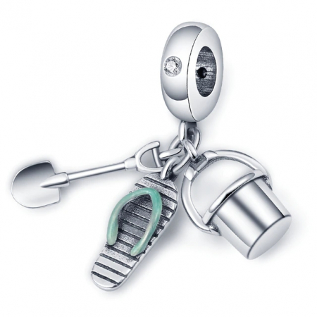 Talismane cu teme - Talisman Argint 925, Charm compatibil Pandora – Playing in the sand, Bijuterii Nadiela
