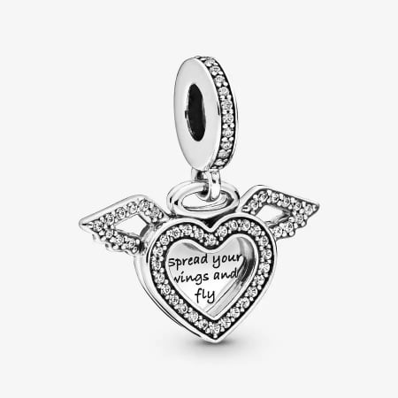 Talismane cu zirconiu - Talisman Argint 925, Charm compatibil Pandora – Spread your Wings and Fly, Bijuterii Nadiela