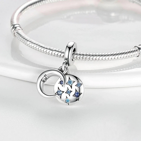 Talisman Argint 925, Charm compatibil Pandora – Moon and Stars, Bijuterii Nadiela [1]