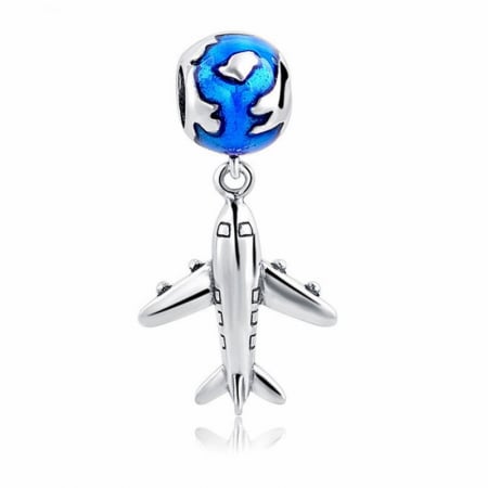 Talismane colorate - Talisman Argint 925, Charm compatibil Pandora – Fly Around the World, Bijuterii Nadiela