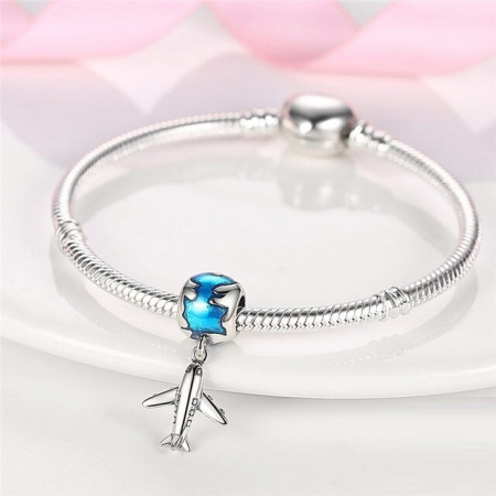 Talisman Argint 925, Charm compatibil Pandora – Fly Around the World, Bijuterii Nadiela [1]