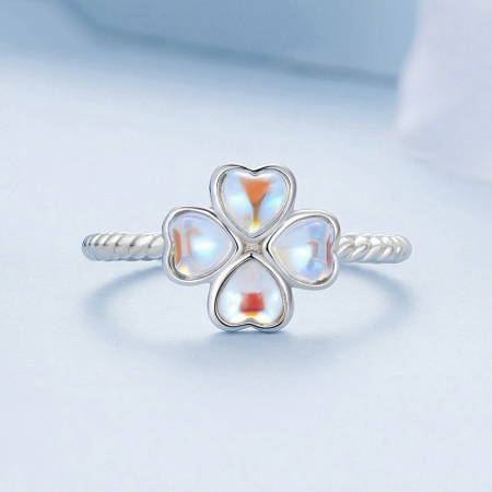 Bijuterii Nadiela, Inel reglabil din Argint 925 - Rainbow Clover [1]