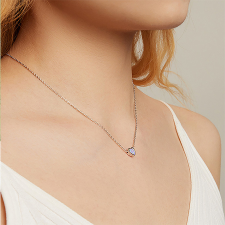 Bijuterii Nadiela, Lantisor din argint 925 - Inima colorata [3]