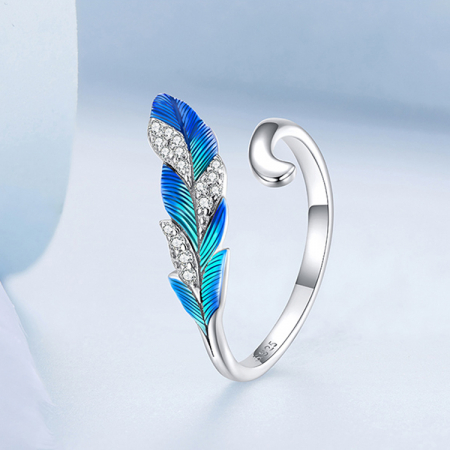 Bijuterii Nadiela, Inel reglabil din Argint 925 - Feather [4]