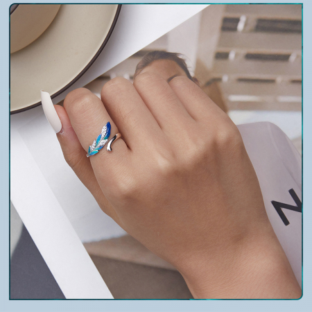 Bijuterii Nadiela, Inel reglabil din Argint 925 - Feather [1]