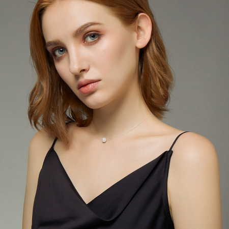 Bijuterii Nadiela, Lantisor invizibil cu Pandantiv din Argint 925 - Perluta [2]