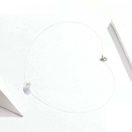 Bijuterii Nadiela, Lantisor invizibil cu Pandantiv din Argint 925 - Perluta [4]