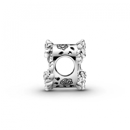 Talisman Argint 925, Charm compatibil Pandora – Flower Heart, Bijuterii Nadiela [2]