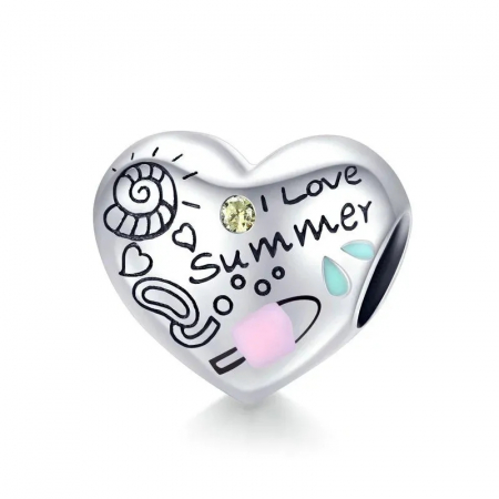Talismane cu mesaje - Talisman Argint 925, Charm compatibil Pandora – I love summer, Bijuterii Nadiela