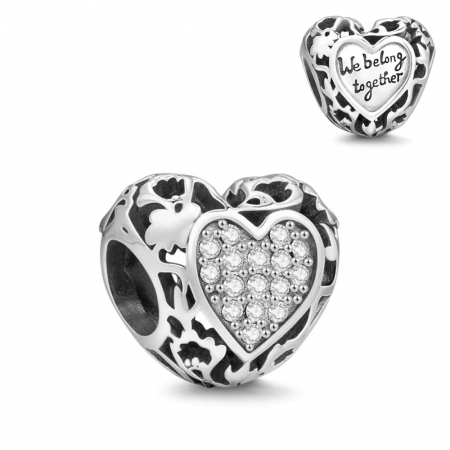 Talisman Argint 925, Charm compatibil Pandora – We belong together , Bijuterii Nadiela [1]