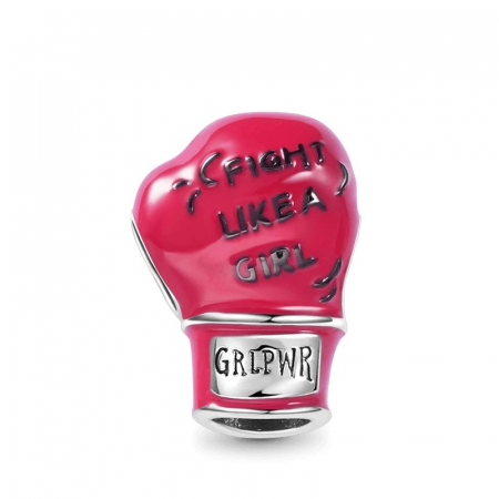 Talismane cu mesaje - Talisman Argint 925, Charm compatibil Pandora – Boxing girl, Bijuterii Nadiela